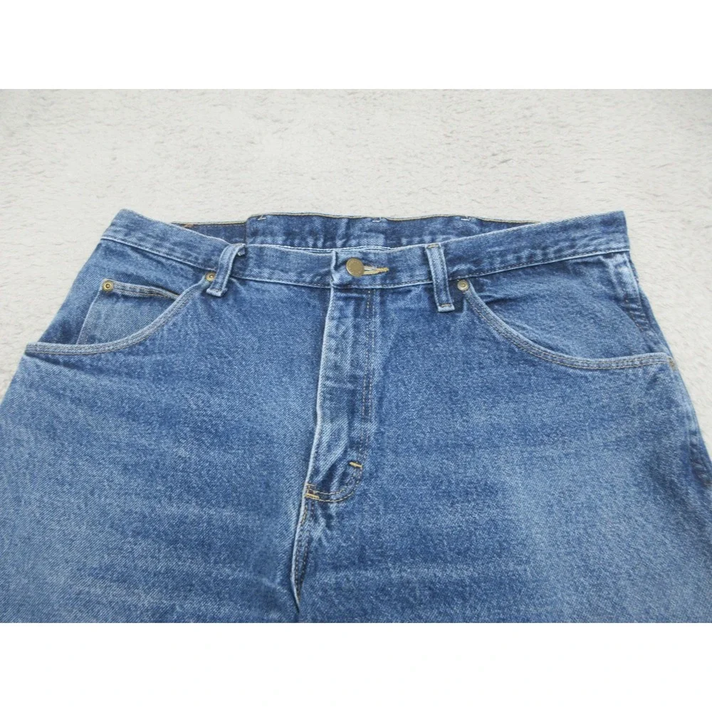 Wrangler Authentic Western Jeans Mens 36x30 Blue Medium Wash Regular Fit Denim
